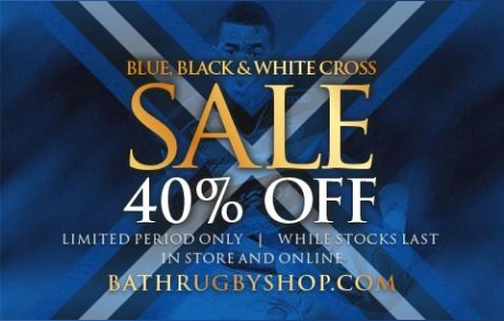 Bath Rugby 40 percent sale now on
