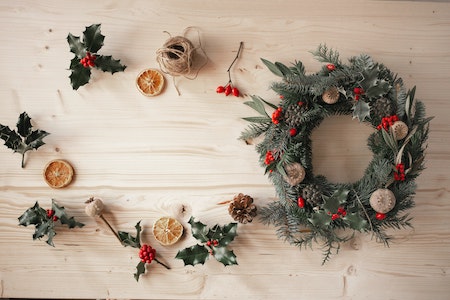 Attend a Christmas wreath making class