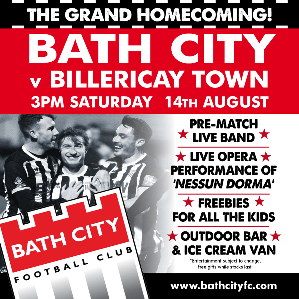 Bath City FC’s Grand Homecoming this Saturday
