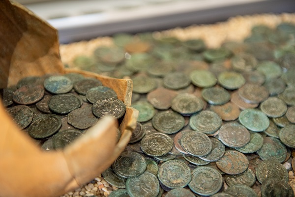 ROMAN COIN HOARD DISPLAY OPENS TO THE PUBLIC TEN YEARS AFTER BEING DISCOVERED