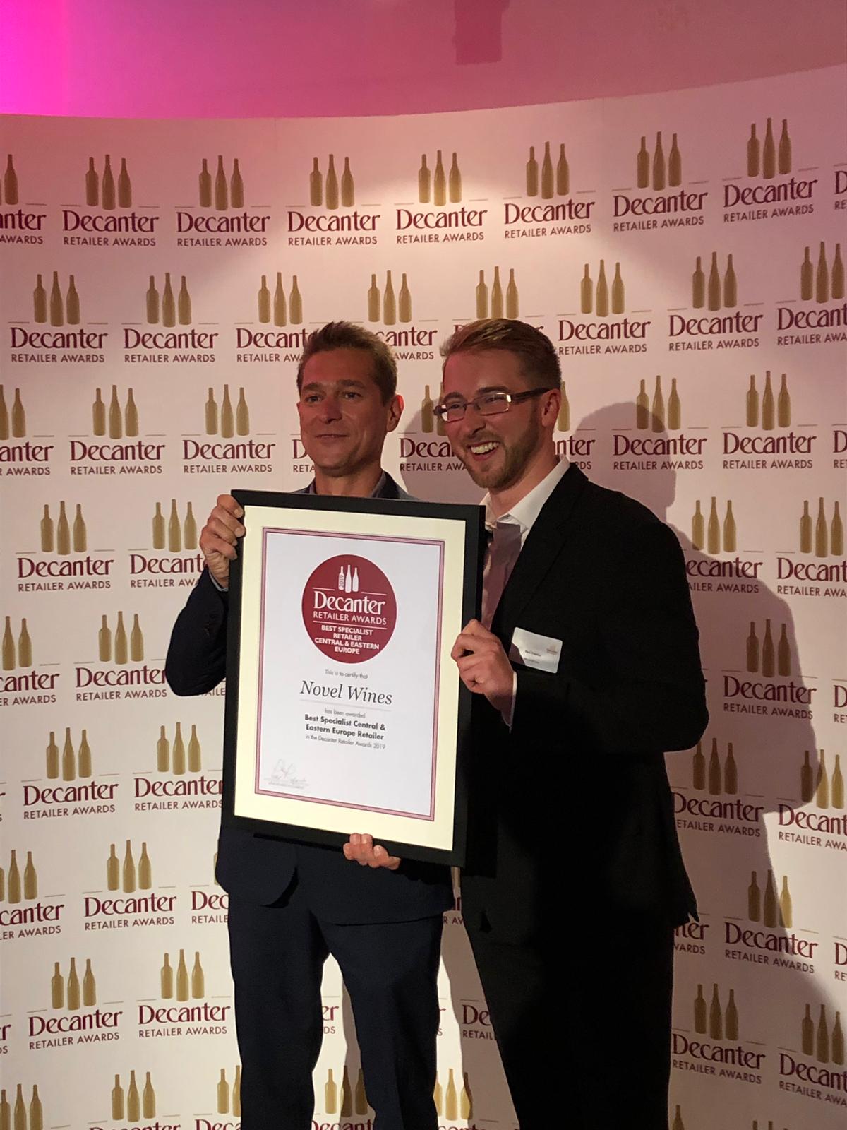 Novel Wines WINS ‘Specialist Retailer – Central and Eastern Europe’ at the Decanter Retailer Awards 2019