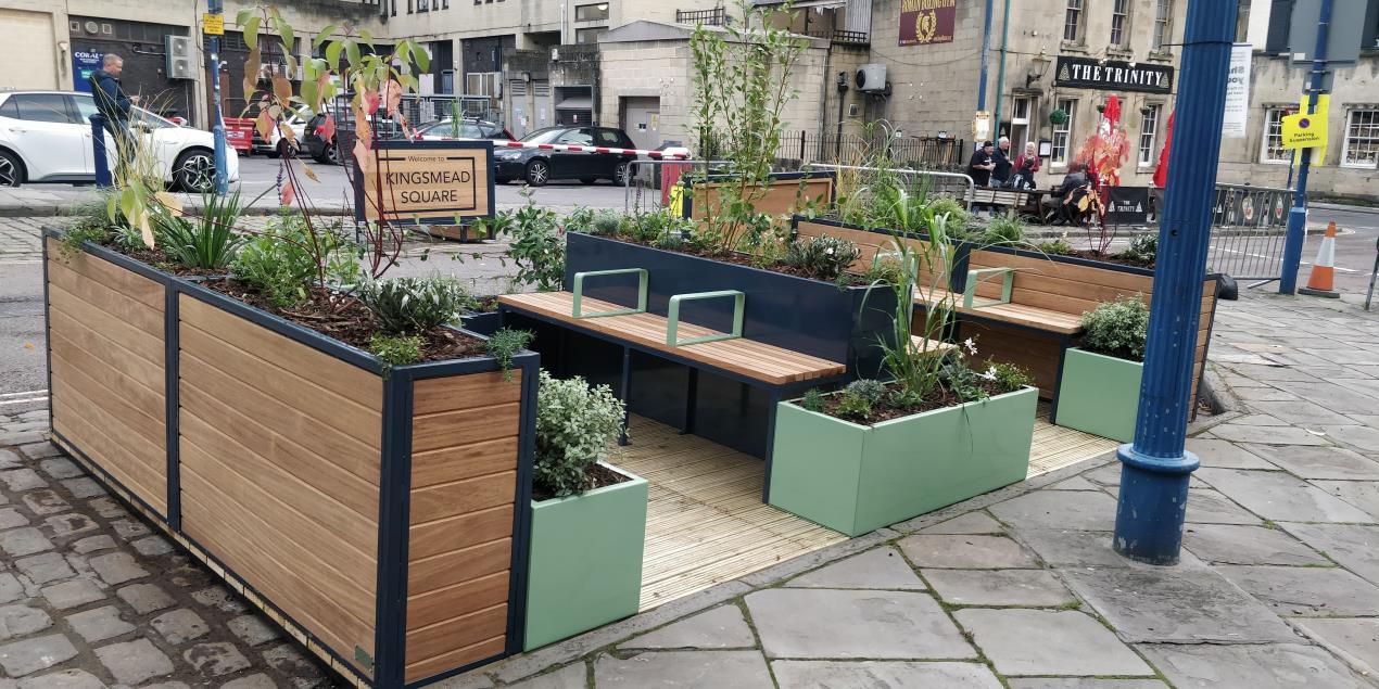 Facelift for Kingsmead Square with installation of new parklets