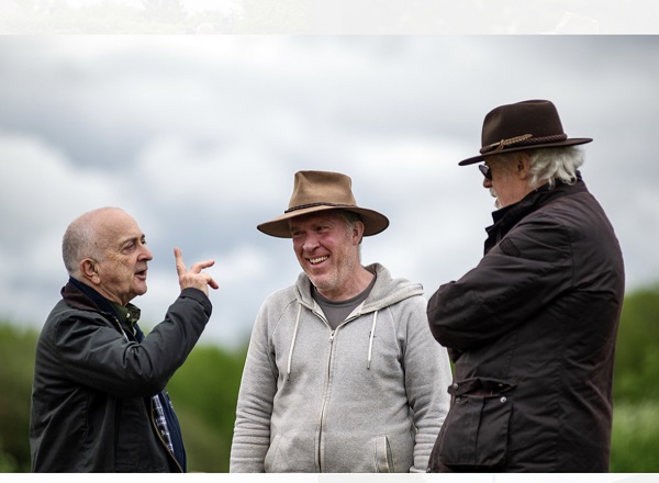 Richard Osgood (centre) with tv presenter Tony Robinson and Tim Taylor, director of Time Team.