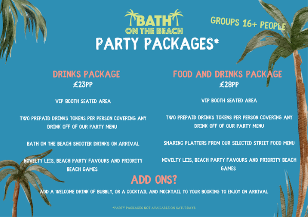 Bath on the Beach Party Packages