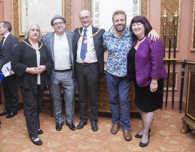 The Mayor and Mayoress of Bath with Clyve Waite,  Martin Robert & Loraine Morgan-Brinkhurst MBE