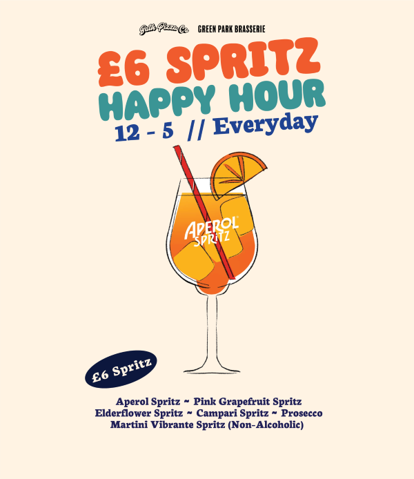 £6 Spritz Happy Hour at Green Park Brasserie
